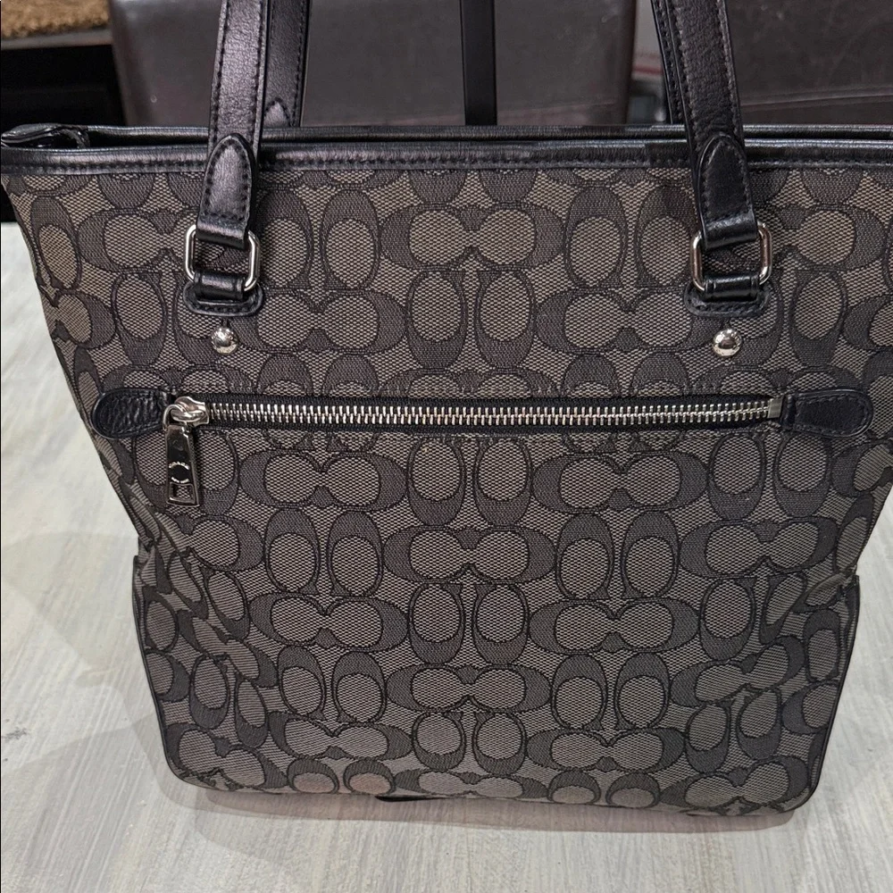 Coach Black and Brown Patterned Tote